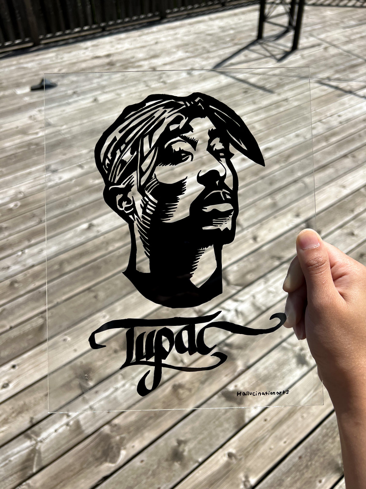 Tupac Glass Painting