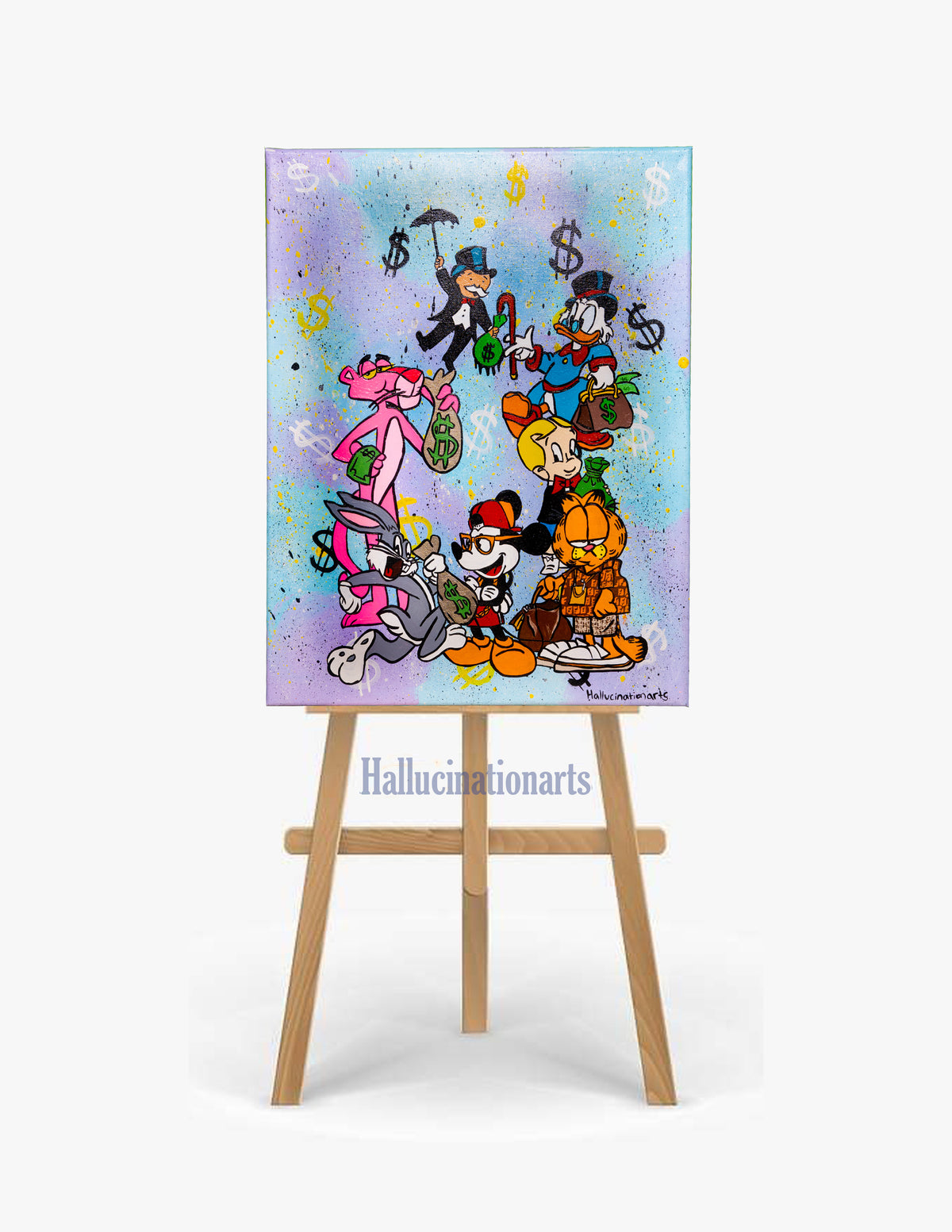 All About The $ Cartoon Painting